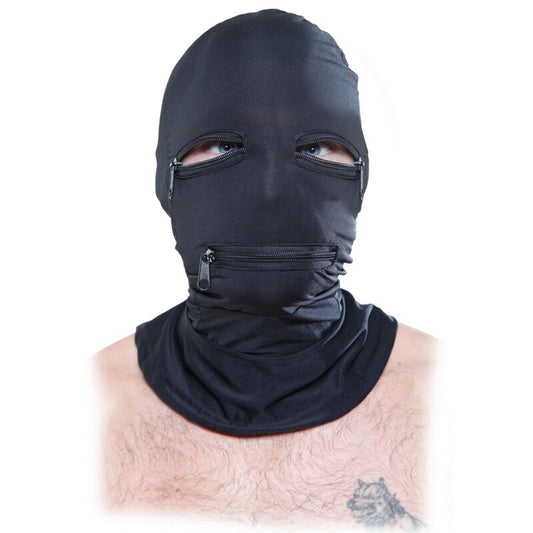 FETISH FANTASY SERIES - CAPUCHE AVEC FERMETURE ÉCLAIR NOIR